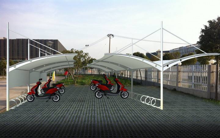 膜结构自行车车棚
